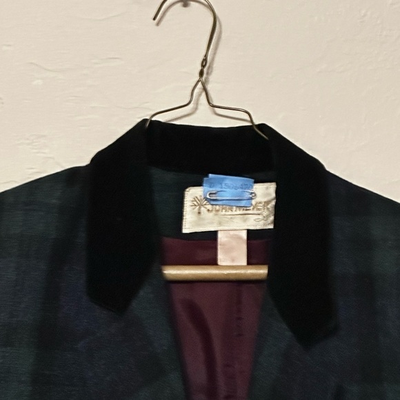VINTAGE John Meyer Plaid wool blazer‎ single button Sz 8 - Picture 8 of 9